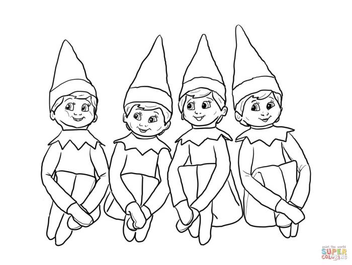 Cute elf anime girls coloring sheet