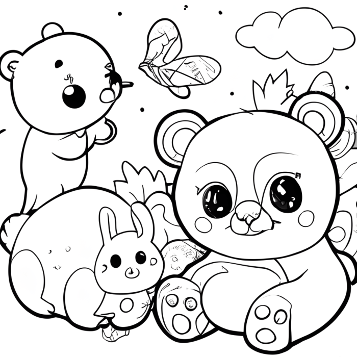 Animal coloring pages black and white