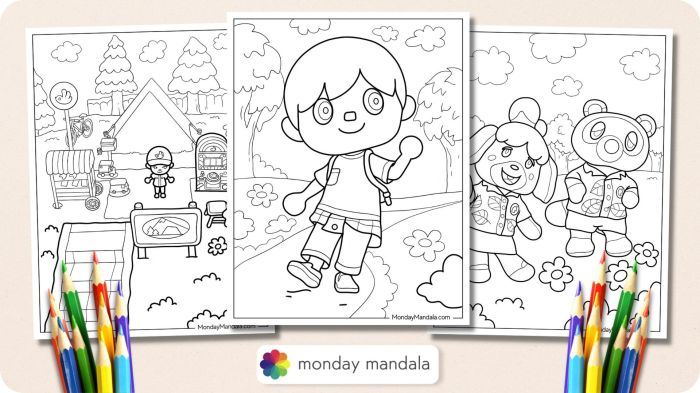 Animal crossing christmas coloring pages