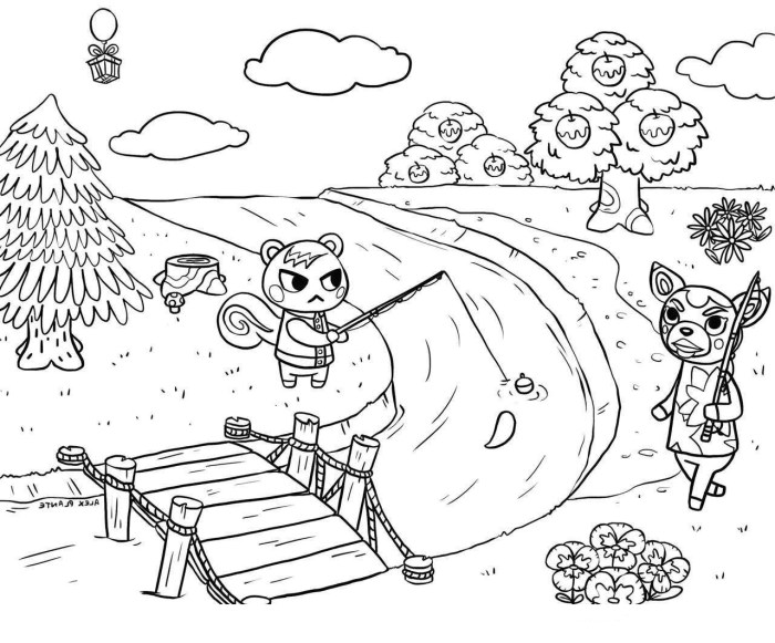 Animal crossing christmas coloring pages