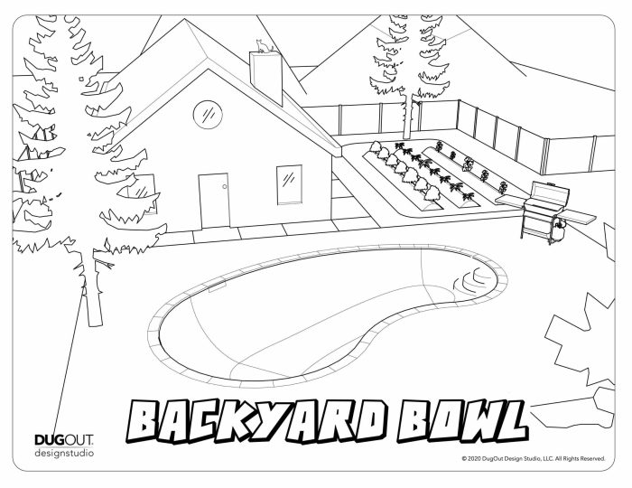 Animated backyard coloring page