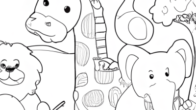 Animal coloring pages black and white