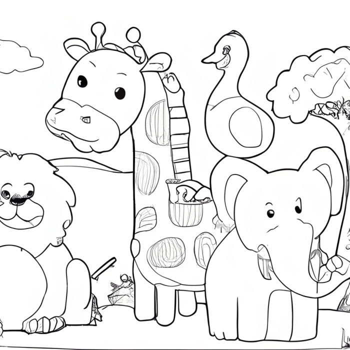 Animal coloring pages black and white