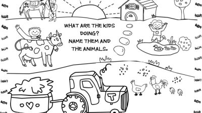 Animals on a farm coloring