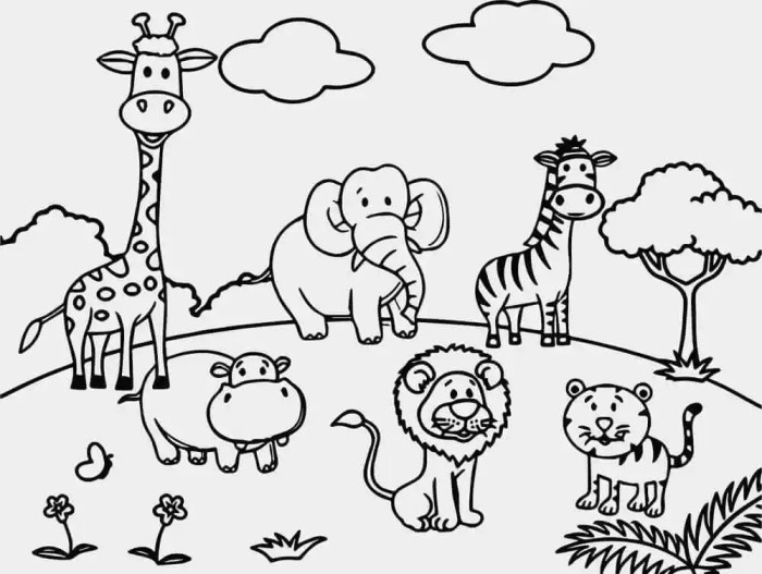 Free printable zoo animal coloring pages