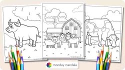 Farm Animals Coloring Pages Horse