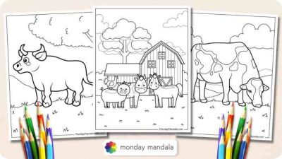 Farm animals coloring pages horse