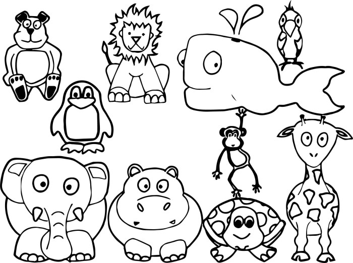 Easy printable animal coloring pages