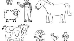 Free coloring page of farm animals