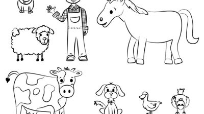 Free coloring page of farm animals