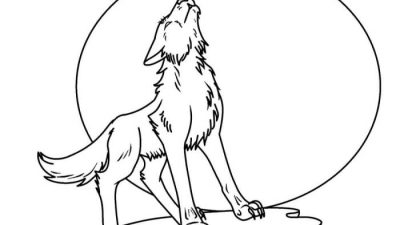 Animal faces coloring pages wolf