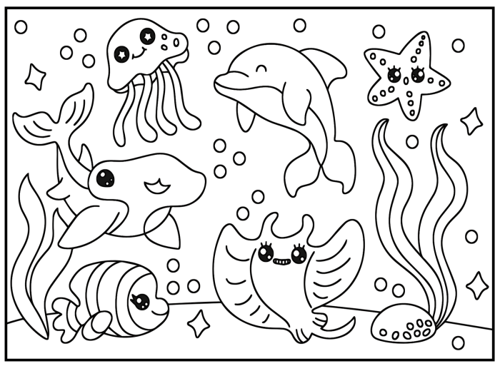 Animal anime coloring pages