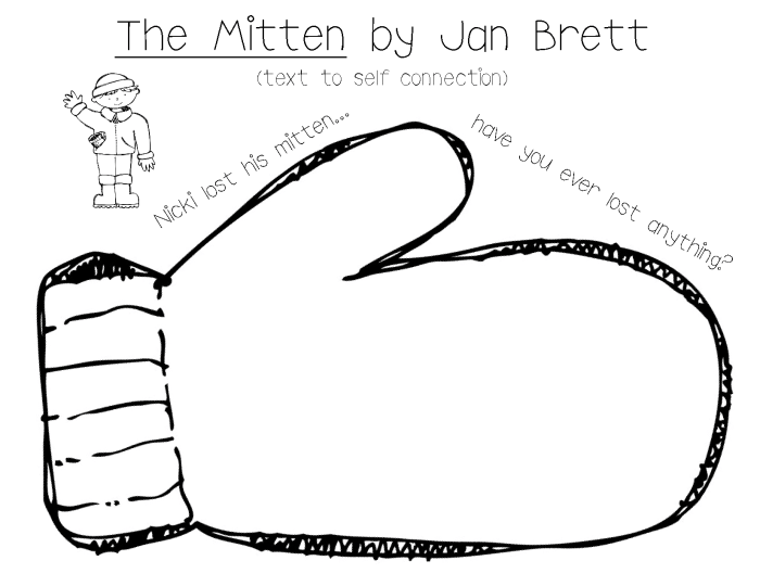 Animals in the mitten coloring page