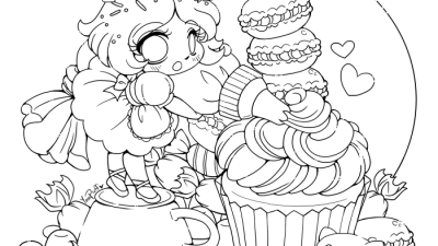 Chibi anime coloring pages printable