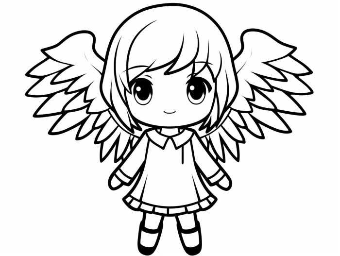 Anime angel coloring pages to print