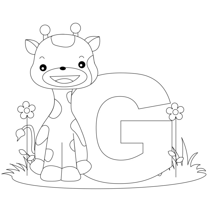 Animal alphabet coloring pictures