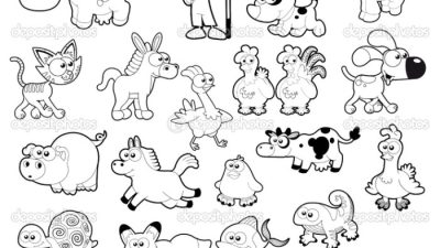 Animal collage coloring page