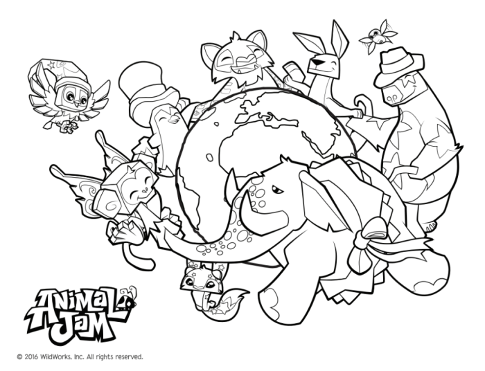 Coloring pages lucky jam animal day academy popular animaljam