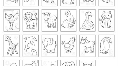 Animal booklet coloring worksheet