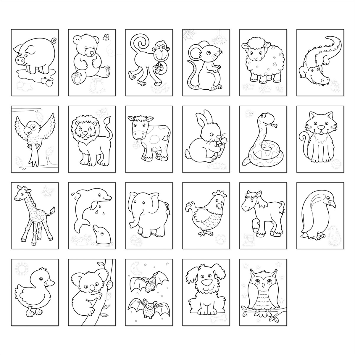 Animal booklet coloring worksheet