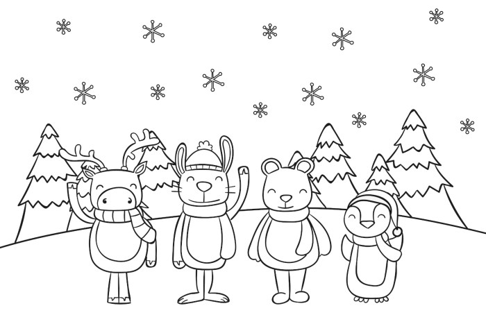 Animal christmas coloring sheets