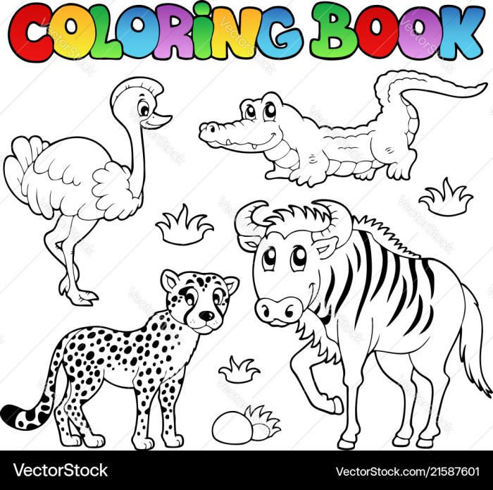 Animals of the savannah coloring shees