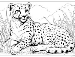 Animal Faces Coloring Pages Cheetah