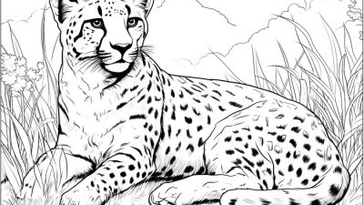 Animal faces coloring pages cheetah