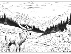 Animal Coloring Pages Elk