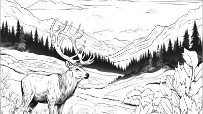 Elk clipartmag bestcoloringpagesforkids realistic ausmalbilder caribou bull malvorlagen reh