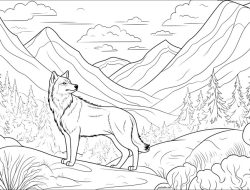 Animal Coloring Pages Realistic Wolf Designs