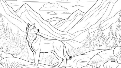 Animal Coloring Pages Realistic Wolf Designs