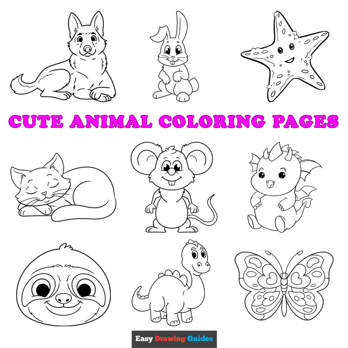 Animated animals coloring page