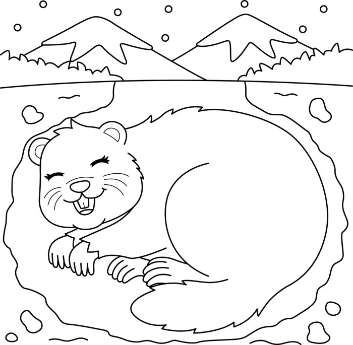 Animals hibernation coloring pages