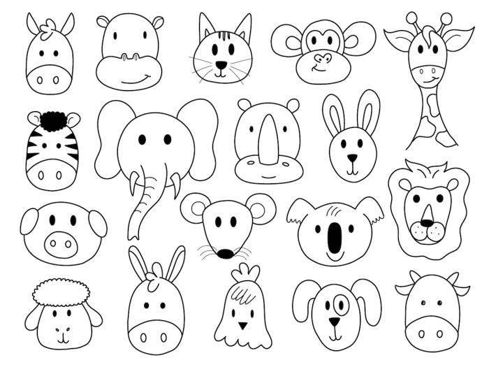 Animal real faces coloring pages