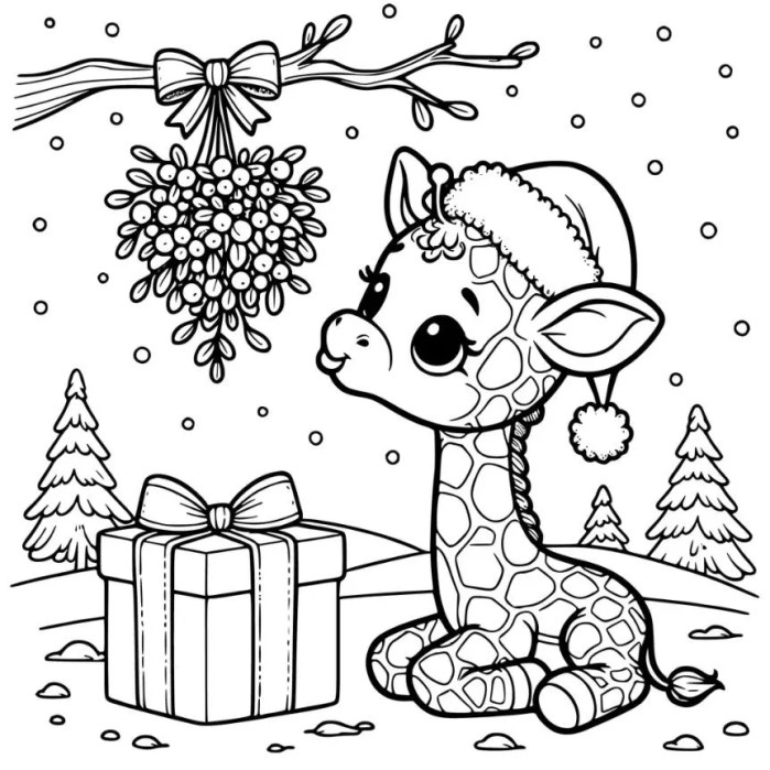 Animal christmas coloring sheets