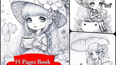 Anime color by number anime coloring book