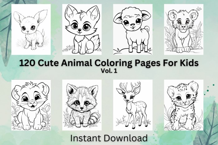 Printable coloring pages cute animals