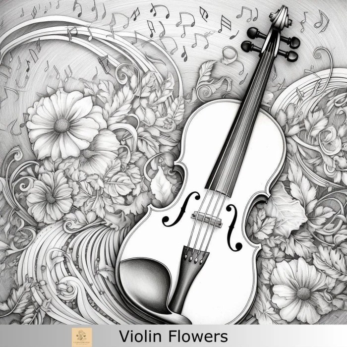 Animated violin instrument for coloring