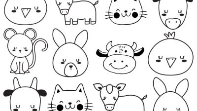 Animal Real Faces Coloring Pages