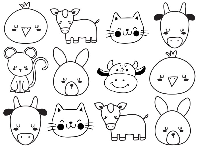 Animal real faces coloring pages