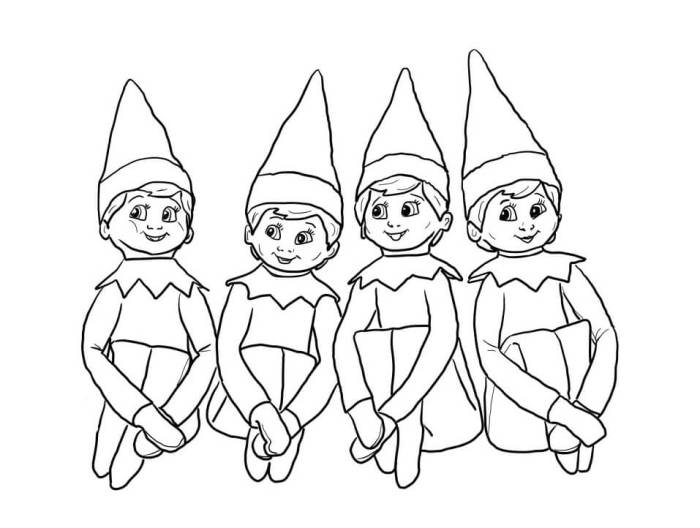 Cute elf anime girls coloring sheet