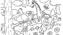 Forest habitat animals coloring pages