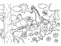 Forest Habitat Animals Coloring Pages