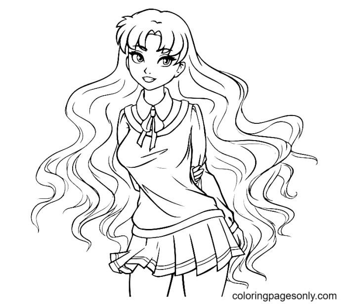 Extreme anime female coloring pages