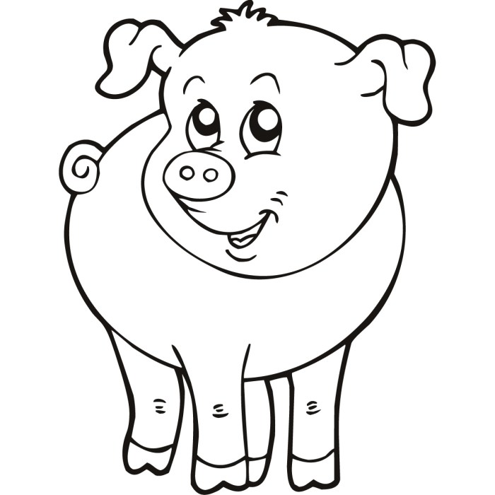 Coloring sheet of farm animals