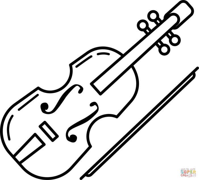 Animated violin instrument for coloring