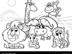 Animal Cartoon Characters in Class Coloring Pages