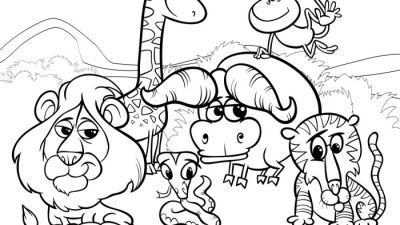 Coloring animals baby cartoon pages wecoloringpage