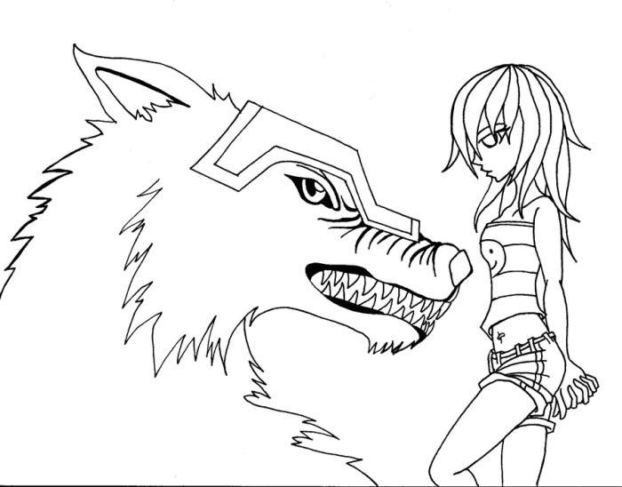 Extreme anime female coloring pages